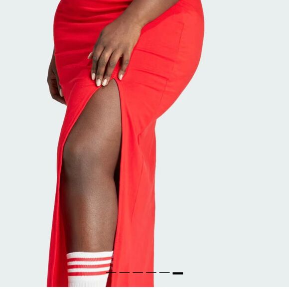 New Adidas Originals Adicolor 3-Stripes V-Neck Maxi Dress - Size XL - Picture 6 of 15